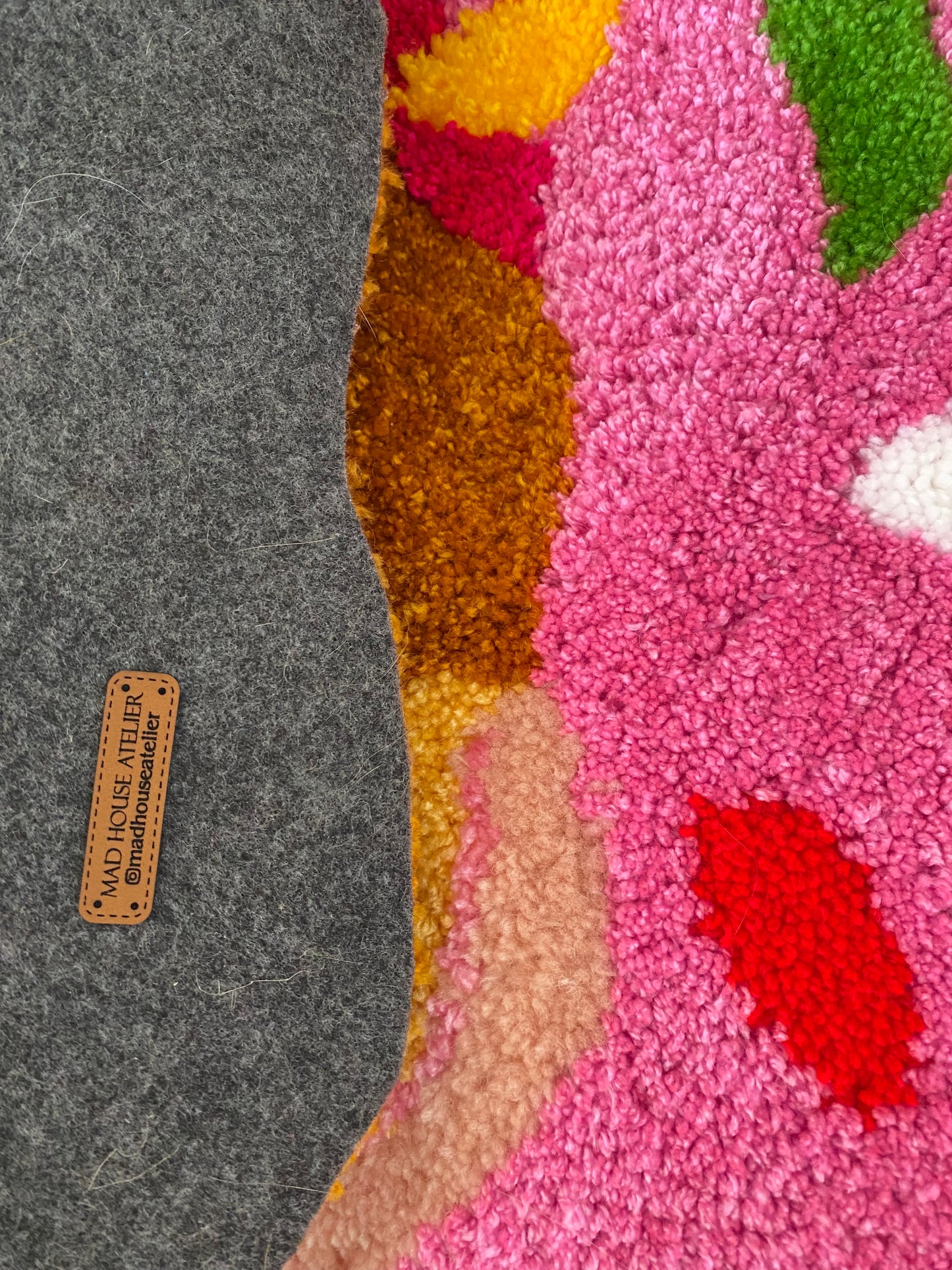 XXL Donut Handmade Rug / Colourful Area Rug / Maximalist Home Decor