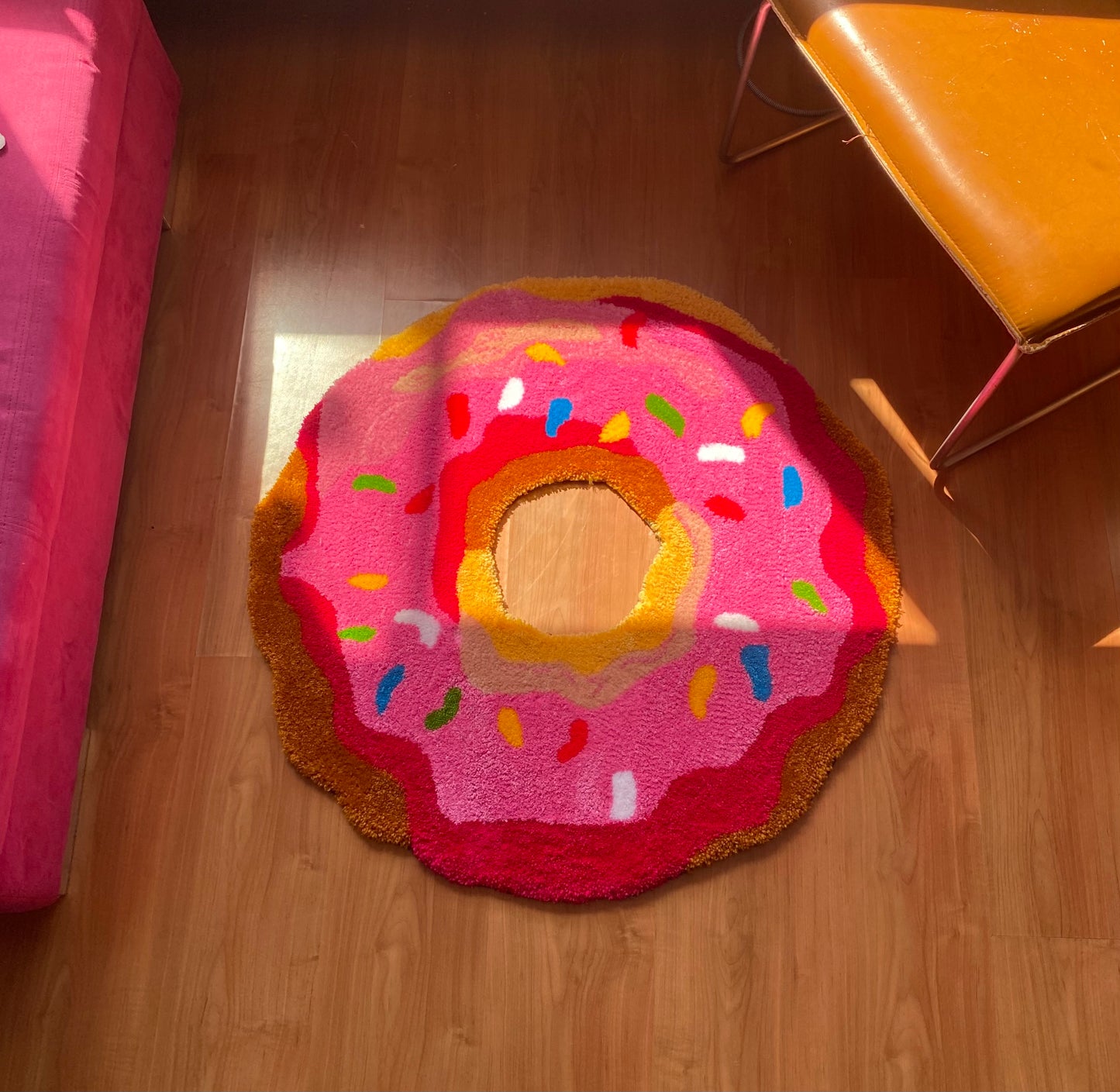 XXL Donut Handmade Rug / Colourful Area Rug / Maximalist Home Decor