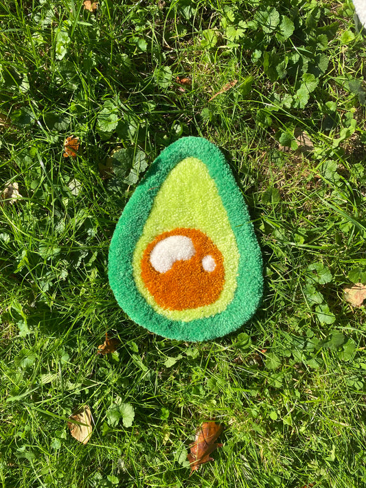 Handmade Avocado Tufted Table Trivet / Table rug