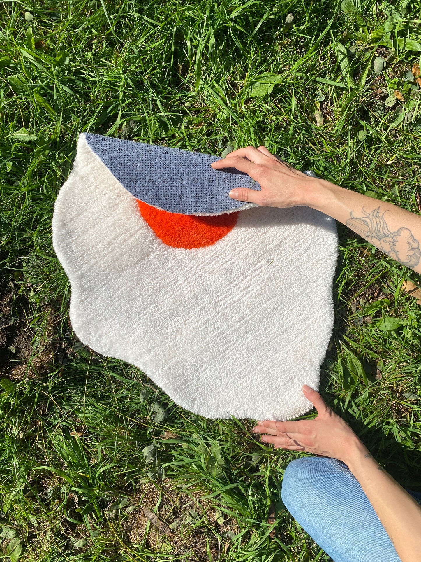 Sunny Side Up Egg Handmade Rug